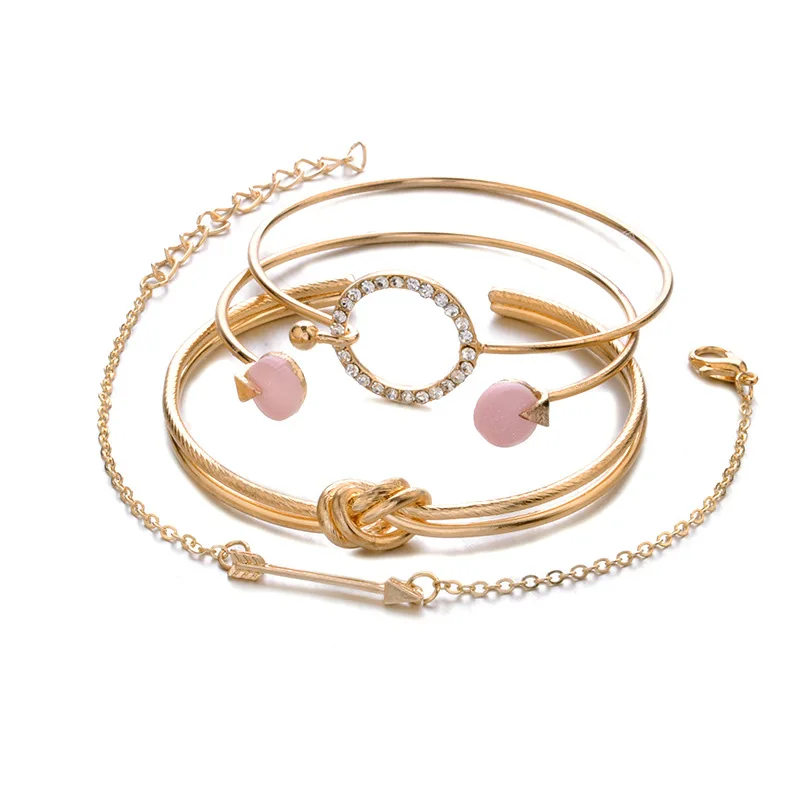 European Custom Knot Gold Cuff Round Circle Crystal Arrow Bangle Bracelet Set, Picture
European Custom Knot Gold Cuff Round Circle Crystal Arrow Bangle Bracelet Set, Picture