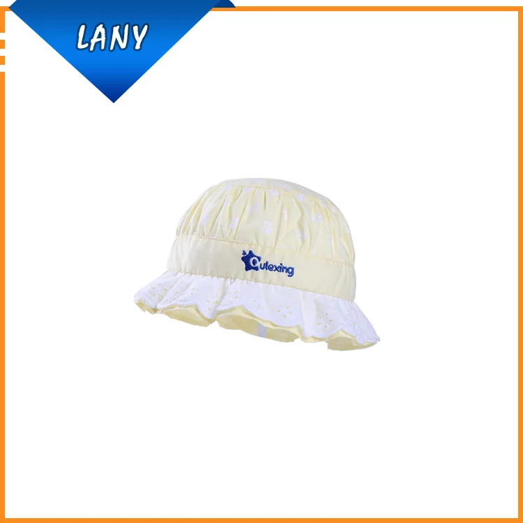 Sun protection kids bucket hat with string