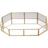 large gold metal glass jewelry makeup storage tray