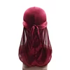100pcs free shipping! Amazon style solid color silky long tail elastic bright cool pirate hat bonnet mens du rag durag for women