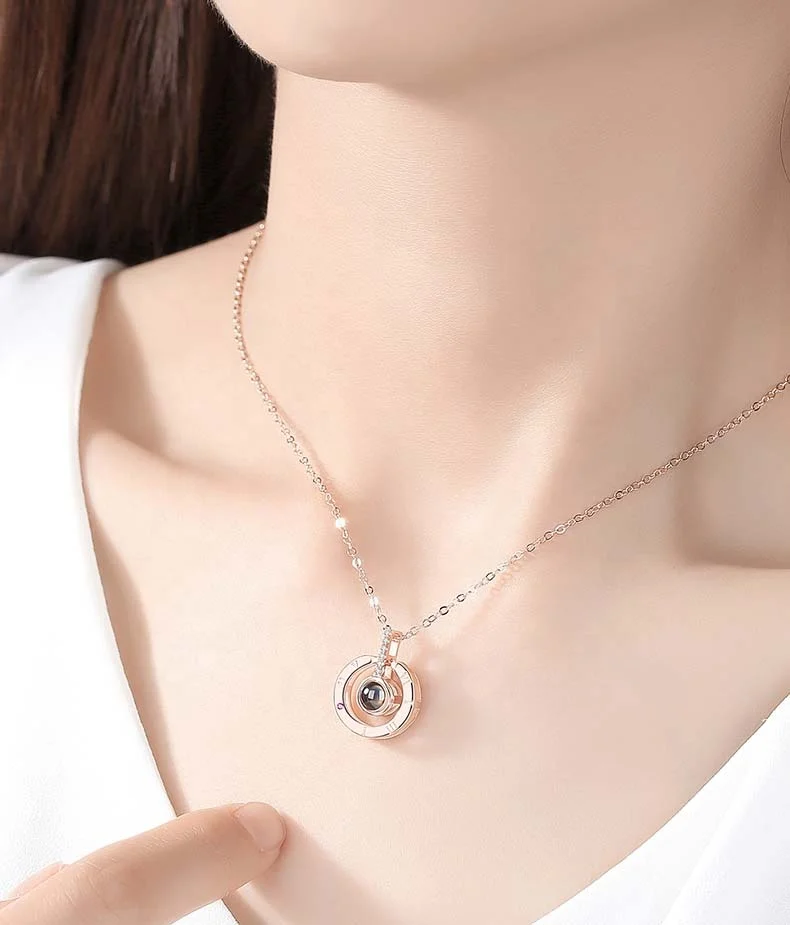 925 Sterling Silver Nano Engrave Projection 100 Different Langues I Love You Pendant 18K Rose Gold Plated Necklace Jewellery, Custom colors
925 Sterling Silver Nano Engrave Projection 100 Different Langues I Love You Pendant 18K Rose Gold Plated Necklace Jewellery, Custom colors