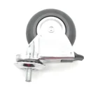 2" 3" Chrome Plated Swivel Tread Brake Black Elastic Thermoplastic Rubber Furniture Caster Wheels