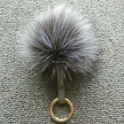 Fox Ball Fur 10cm Real Fox Fur Balls Fur Pompom Keychain Artificial Foxtail Faux Raccoon Fur