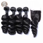 grade 7a raw unprocessed loose wave virgin hair with closure