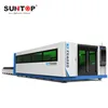 Industry CNC fiber laser cutting machine for sheet metal cutting with full enclosde cabinet and exchange tables