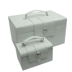 decorative cream storage trunk set of 2 with nice buckle