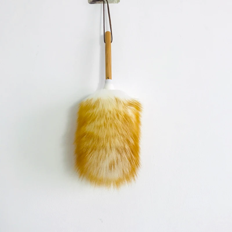 Household soft lambskin wool duster small duster cleaner car cleaning duster with bamboo handle, White with brown tip
Household soft lambskin wool duster small duster cleaner car cleaning duster with bamboo handle, White with brown tip