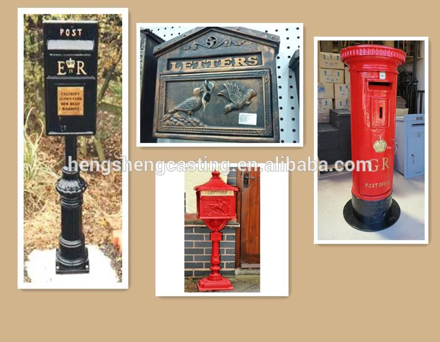 Cast iron decorative antique standing mailbox