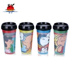 New design BPA free 500ml double -wall paper insert advertising travel plastic mug coffee cup print