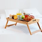 Wholesale custom printed bamboo breakfast snack serving bed tray