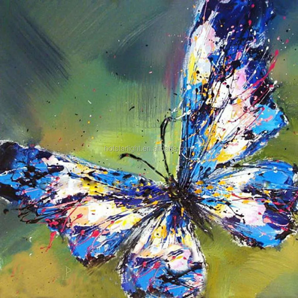 Azul mariposa fácil sigue en hobby de arte pintura