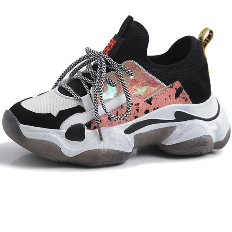 Plus Size 42 Genuine Leather Horsehair Breathable Women's Chunky Sneakers 2019 Brand Women Platform Trainers Woman shoes, Black beige
Plus Size 42 Genuine Leather Horsehair Breathable Women's Chunky Sneakers 2019 Brand Women Platform Trainers Woman shoes, Black beige