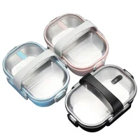 

Promotional custom 304 stainless steel 2 compartment steel bento lunch box