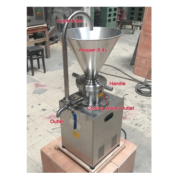 Commercial Industrial Small Lab Chemical Almond Nut Sesame Cocoa Peanut  Butter Walnut Jelly Colloid Mill Making Machine