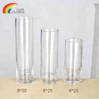 Customized size transparent cylinder glass vase for flower
