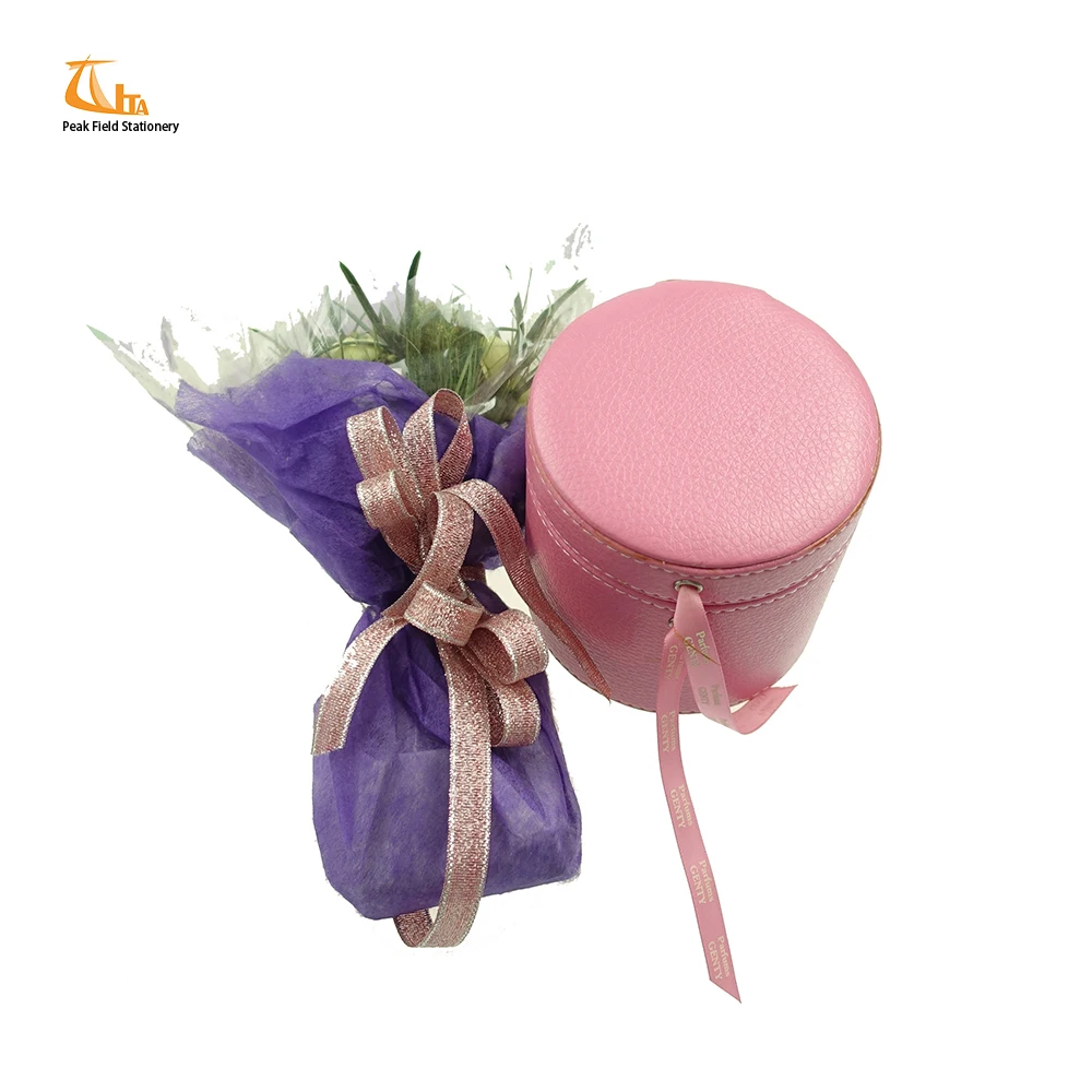 design luxury cardboard gift packaging round flower box