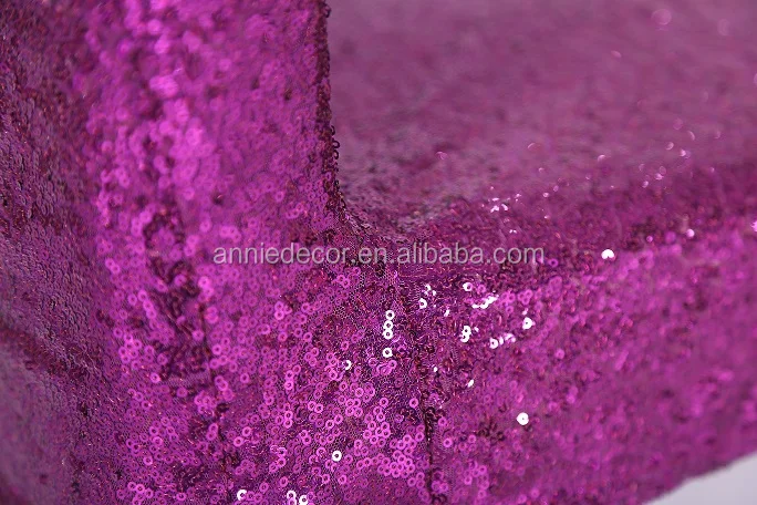 Hot sale purple sequin dining chair cover wedding banquet party