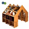Book bar book shelf display stand, cardboard furniture double sided magazine cabinet pop display, library book rack