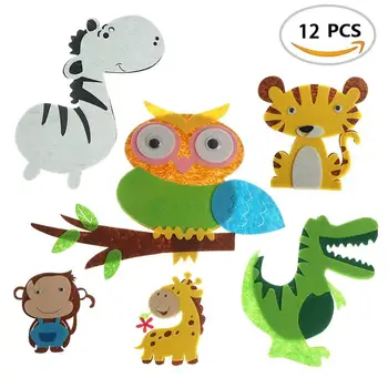 non-woven felt zoo animal cutouts shapes for hand