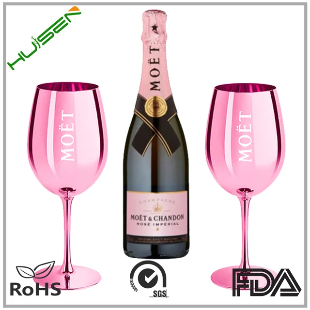 moet & chandon wine glasses champagne flute pink plastic