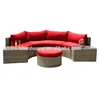 Garden PE rattan sofa sets with ottoman
