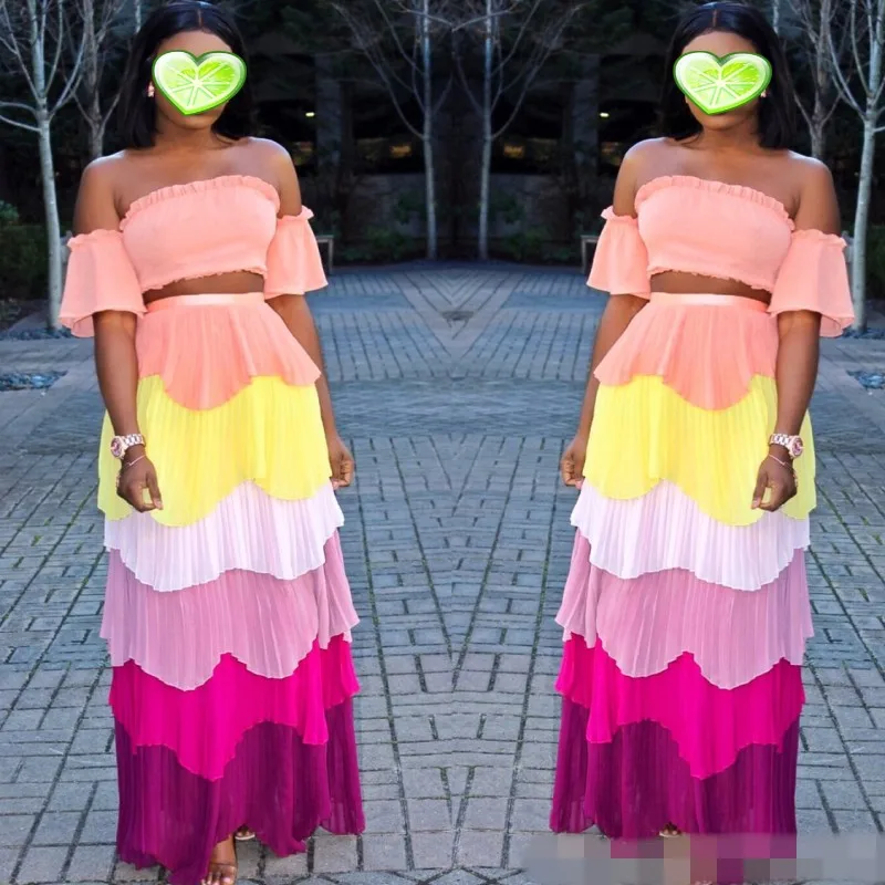YSMARKET 3 Color Two Piece Set Hot Sexy Off Shoulder Short Top And Pleated Ruffle Long Maxi Skirts Set Boho Style Beachwear
YSMARKET 3 Color Two Piece Set Hot Sexy Off Shoulder Short Top And Pleated Ruffle Long Maxi Skirts Set Boho Style Beachwear