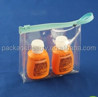 Custom logo printed clear transparent plastic pvc pouches bag with zipper