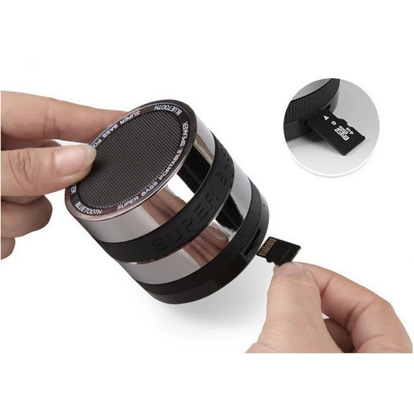 Swiss post Mini Portable Bluetooth Speakers Metal Wireless Smart Hands Free Speaker With FM Radio Support SD Card