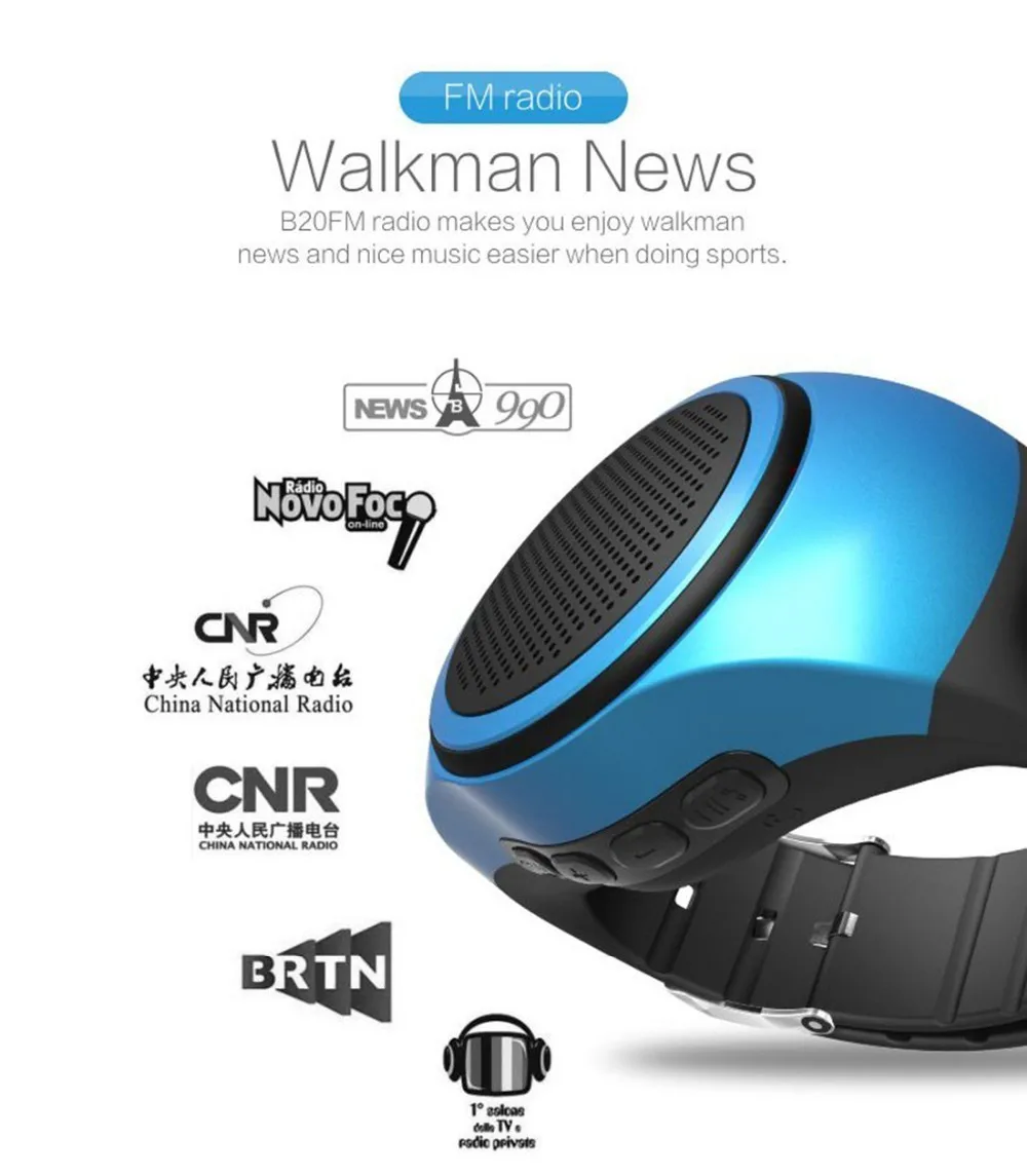 Wrist Watch Music Player, BT Wristband Speaker, MP3 Music Player Support Hands-free Call Self-timer - ANKUX.COM