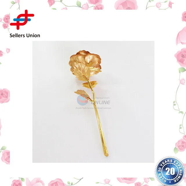 wholesale valentines day gifts artifical golden rose 24k with