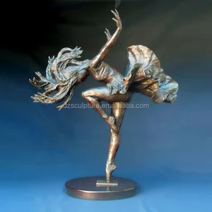 beautiful metal craft cast bronze sexy dancing girl sculpture