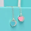 Factory Wholesale Silver 925 Necklace European and American Style Tiffany Blue Fashion Pop Pendant