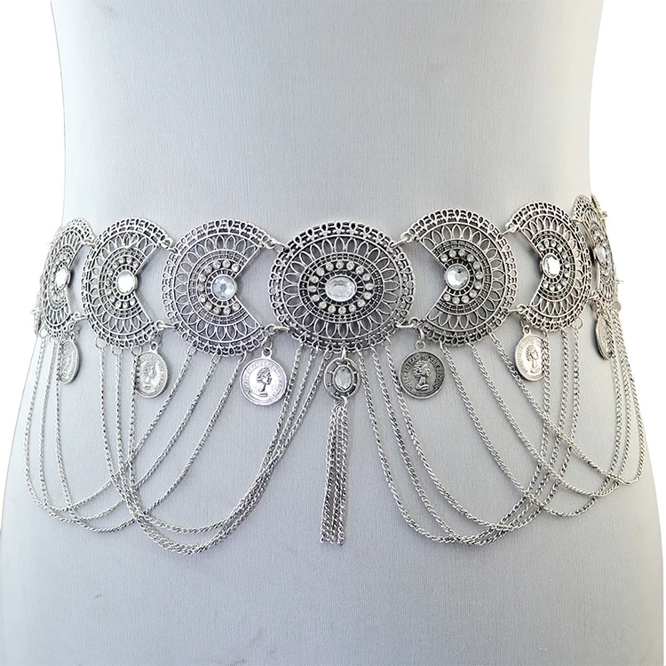 Boho Body Jewelry Antique Silver Coin Charms Pendant Dangling Long Chain Retro Dance Summer Beach Belly Waist Belt Chain Women, Siver,gold
Boho Body Jewelry Antique Silver Coin Charms Pendant Dangling Long Chain Retro Dance Summer Beach Belly Waist Belt Chain Women, Siver,gold