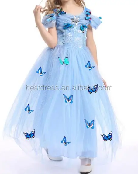 cosplay costume kids girls party fancy butterfly dress gown