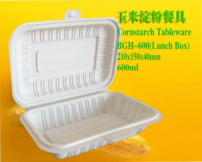 Factory Directly Biodegradable Disposable Cornstarch Environmental Plastic Food Container