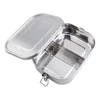 NI001 Silicone Seal Ring Leak Proof Heated Takeaway Japanese Food Storage Container Metal Stainless Steel Kids Bento Lunch Box