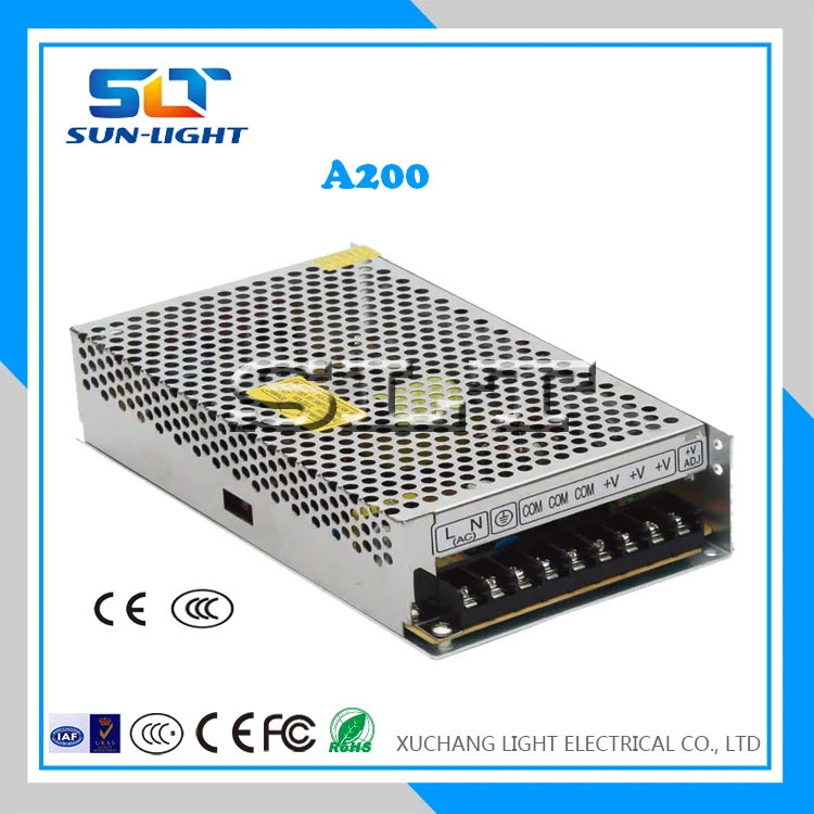 China factory price led light 5V 40A waterproof power supply with CE ROHS