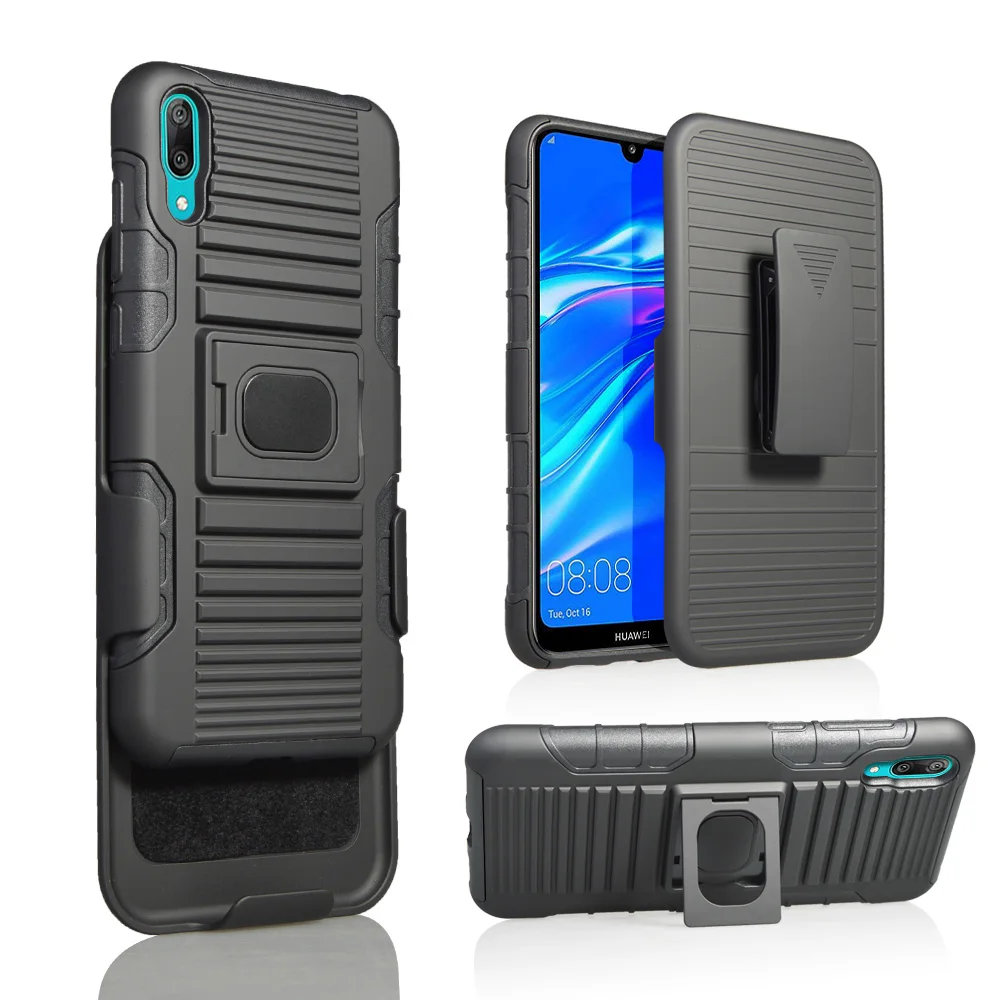 Rugged TPU PC shockproof belt swivel clip combo shell phone case for huawei Y7 2019, Black
Rugged TPU PC shockproof belt swivel clip combo shell phone case for huawei Y7 2019, Black