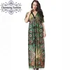 6029# Tiered floral crinkle dress ladies clothes wholesale plus size women long dresses
