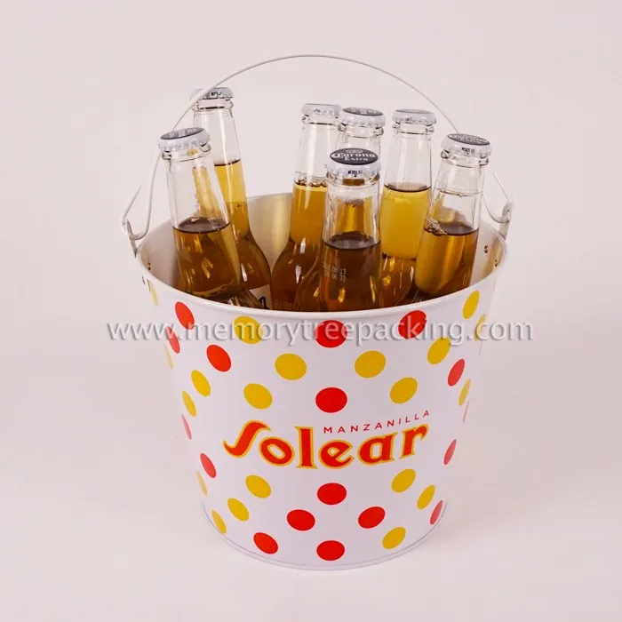 5 quart color print galvanized bbq bucket for beer