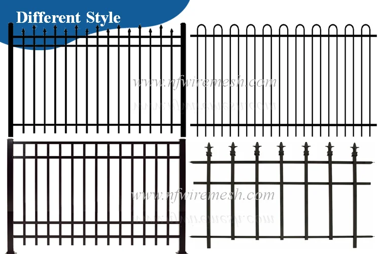 America 7' tall by 8' wide black powder coated tubular steel fence panel