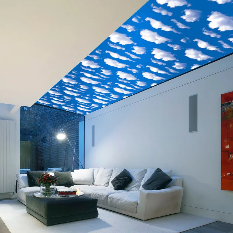 Us 3 21 15 Off Blue Sky And White Cloud Diy Removable Wall Sticker Living Room Bedroom Cabinets Restaurant Ceiling Wall Decal Wallpaper Sticker In