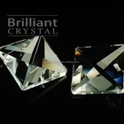 brilliant cut crystal grade A crystal clear square beads with two hole for chandelier parts
