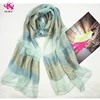 Stock Long Yarn dyed paisley jacquard silk scarf solid color silk viscose blend scarves for women