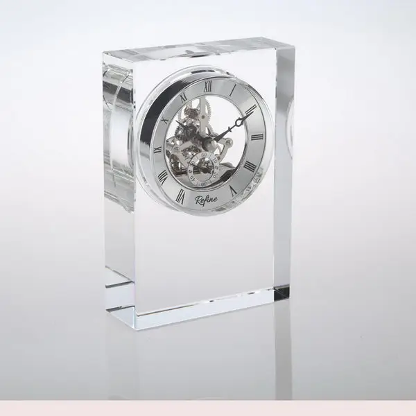crystal table clock for wedding gift or business giveaways