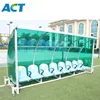 Baseball outdoor soccer bench with shelter roof for playground