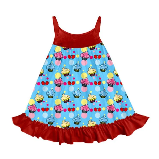toddler girl cake printed dress funny summer cool dress