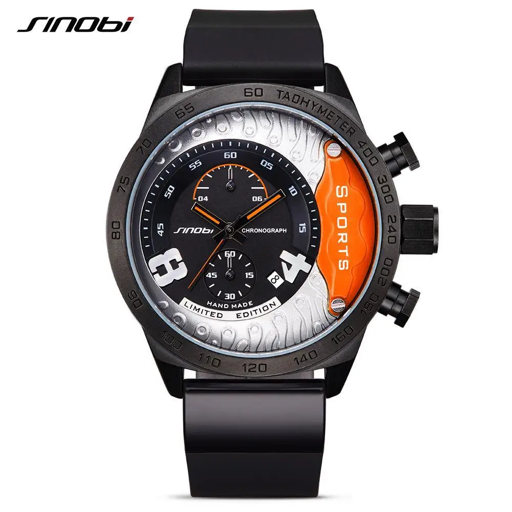SINOBI 9690 Mens Fast & Furious Chronograph Sports Wristwatches Silicone Military Quartz Watches, 4 colors for u choose
SINOBI 9690 Mens Fast & Furious Chronograph Sports Wristwatches Silicone Military Quartz Watches, 4 colors for u choose