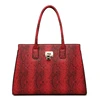 italian brands red pu ladies fancy sling bags vintage genuine leather Crocodile Grain snakeskin grain tote bags women handbag