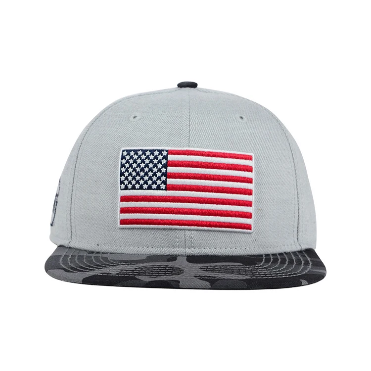 american country flag pattern cheap wholesale 6 panel snapback hat cap